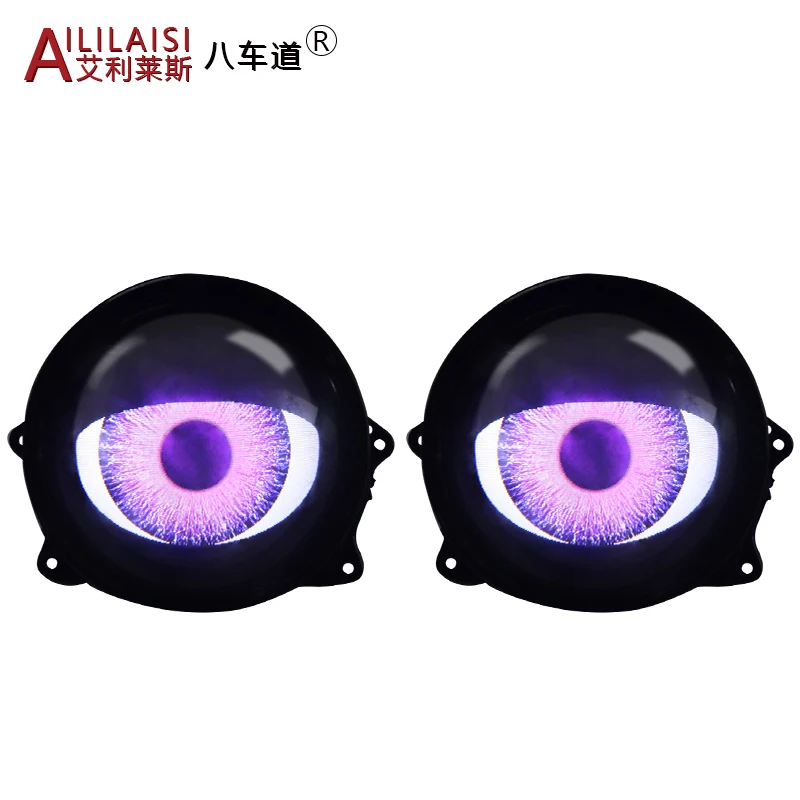 Aililaisi 3 Inch 4 8 Modes Blink Demon Eyes Devil LED Headlights Lens 5V 12V 3.0 Inch Bi Projector Car Light Wifi DIY Motorbike