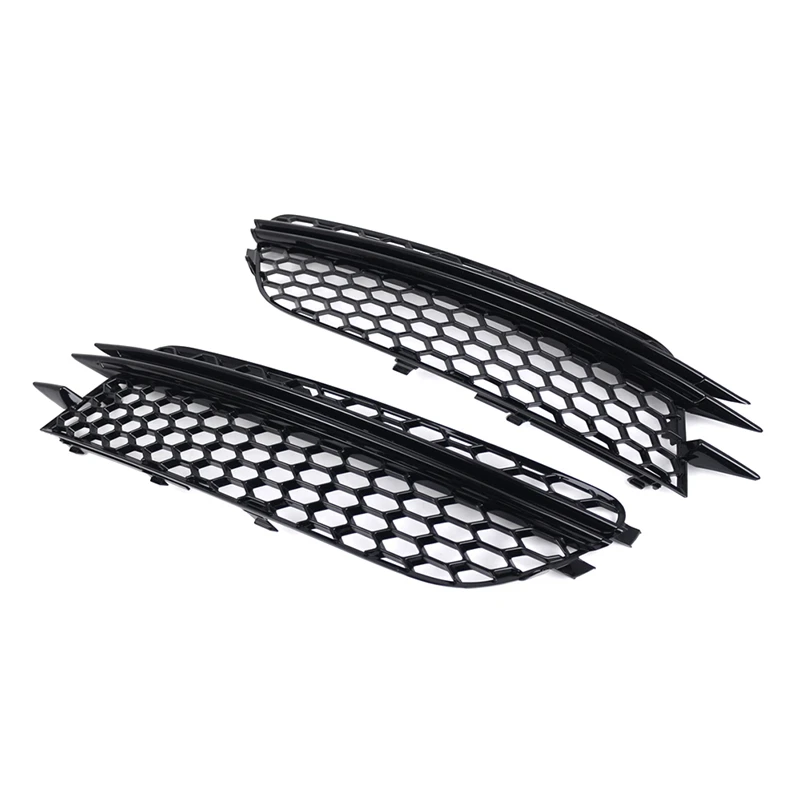 2X Fog Light Lamp Grille Cover For  A6 C7 A7 2012-2015 Honeycomb Mesh Fog Light Bezel 4G0807681 4G0807682