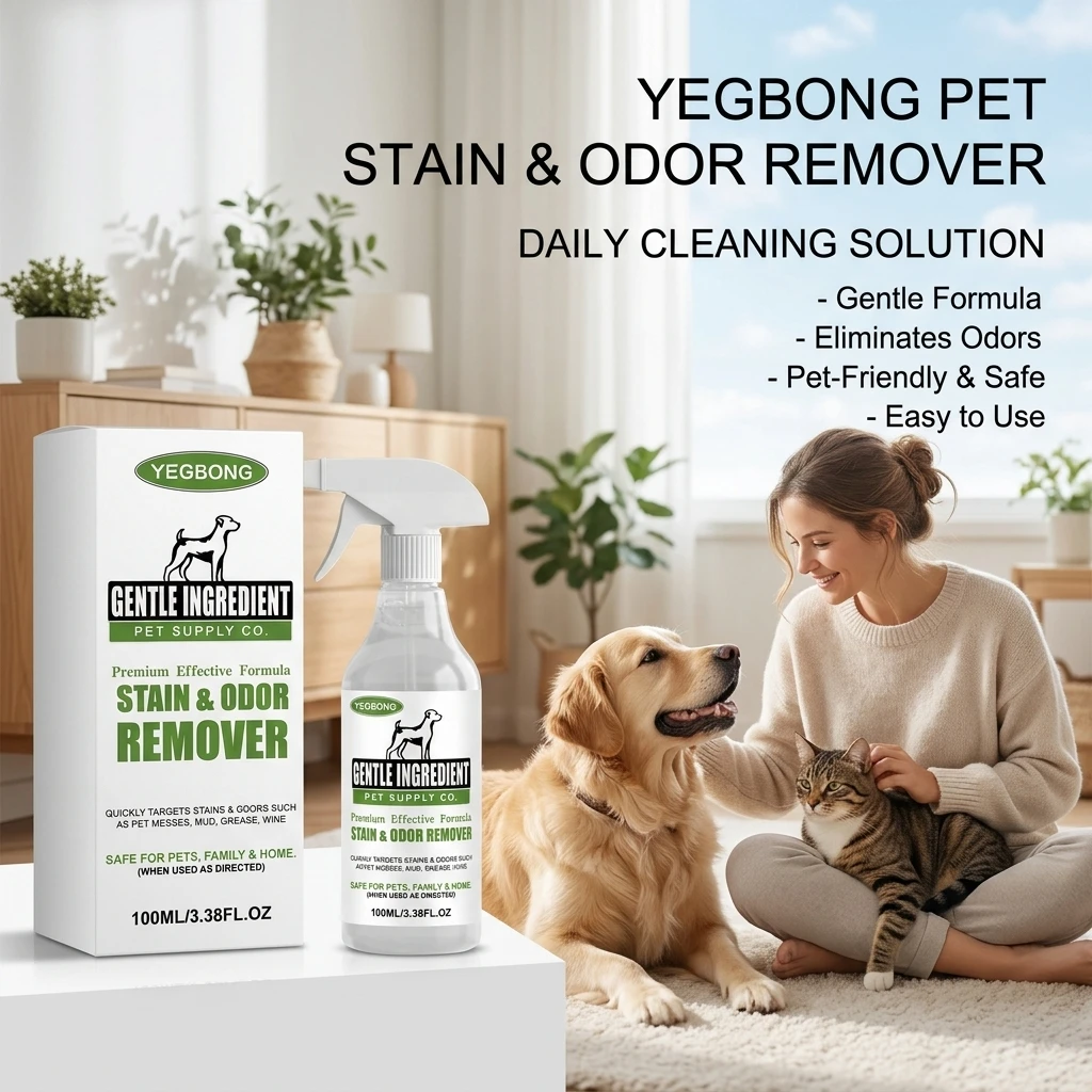 Spray nettoyant pour taches et odeurs d'animaux, élimine la saleté tenace, élimine les odeurs urinaires, formule sûre non irritante, nettoyant désodorisant pour animaux