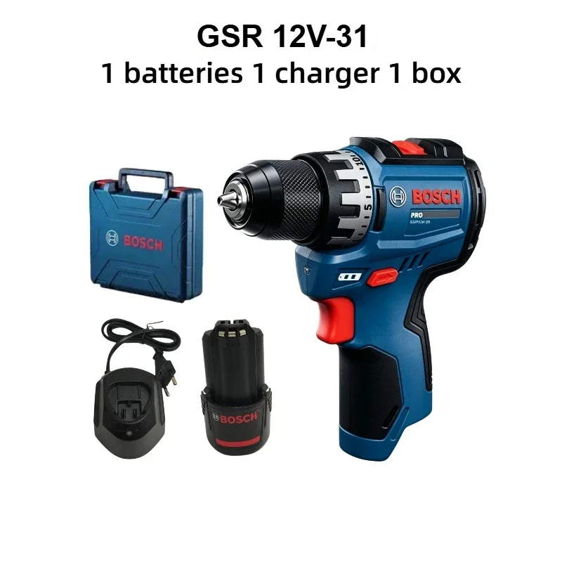 Furadeira sem fio Bosch Professional GSR 12V-31, chave de fenda elétrica 12v, ferramenta elétrica compacta e potente para perfuração de madeira e meta