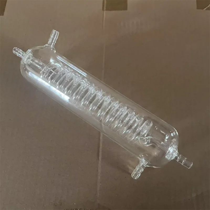 Condensation tube vertical serpentine condenser 50 * 200mm can be connected with rubber tube for the distillation unit