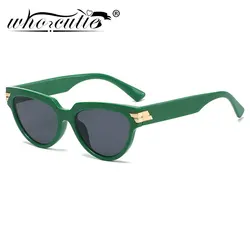 Trendy Rivets Green Cat Eye Women Sunglasses Brand Design 2025 Tortoise Cateye Frame Men Sun Glasses Shades Eyewear UV400 Oculos