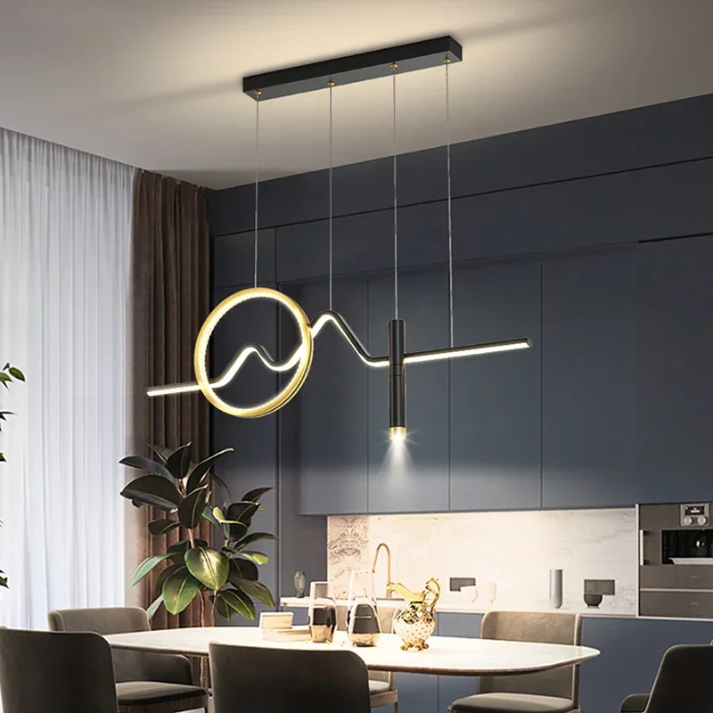 Luces colgantes led modernas y sencillas para salón, iluminación interior nórdica para el hogar, candelabro de decoración regulable con control remoto