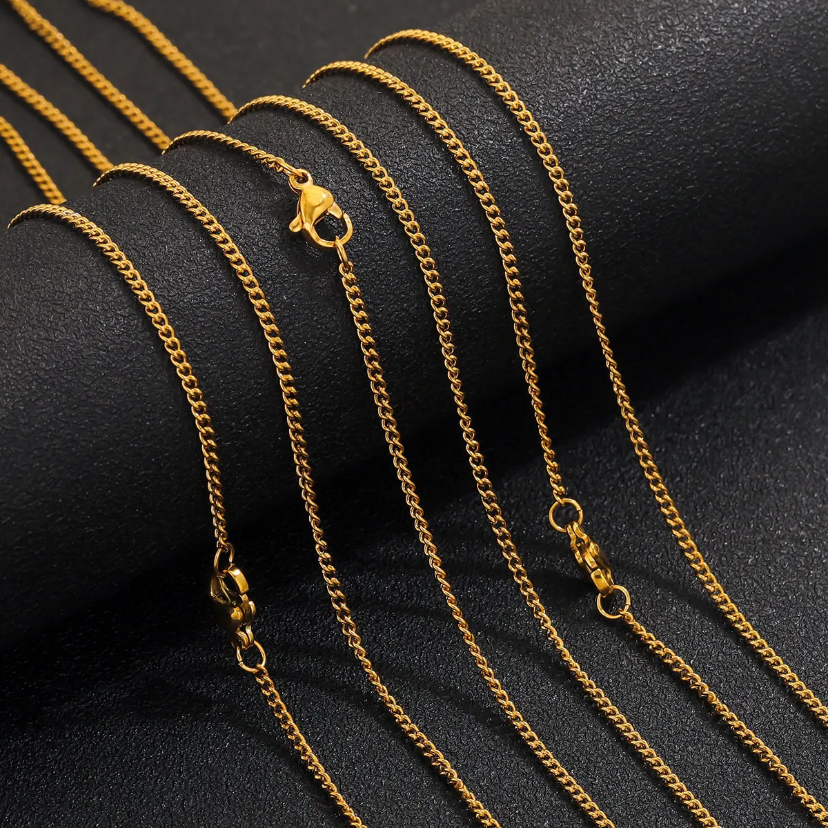 5PCS Stainless Steel Chain Width 1/1.5/2 mm Plated 18K Gold DIY Charm Jewelry Suitable For Wholesale Accessories - Detail 1