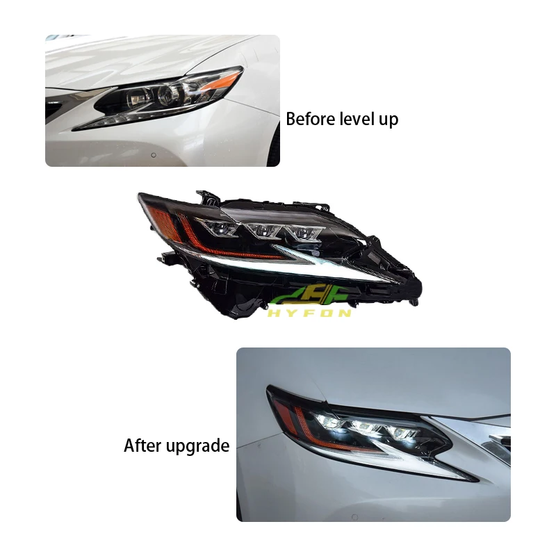 For Lexus ES 2015-2017 upgraded three-eye headlight Flow turn signal ES200 ES250 upgraded 2020 Matrix LED three-eye headlight