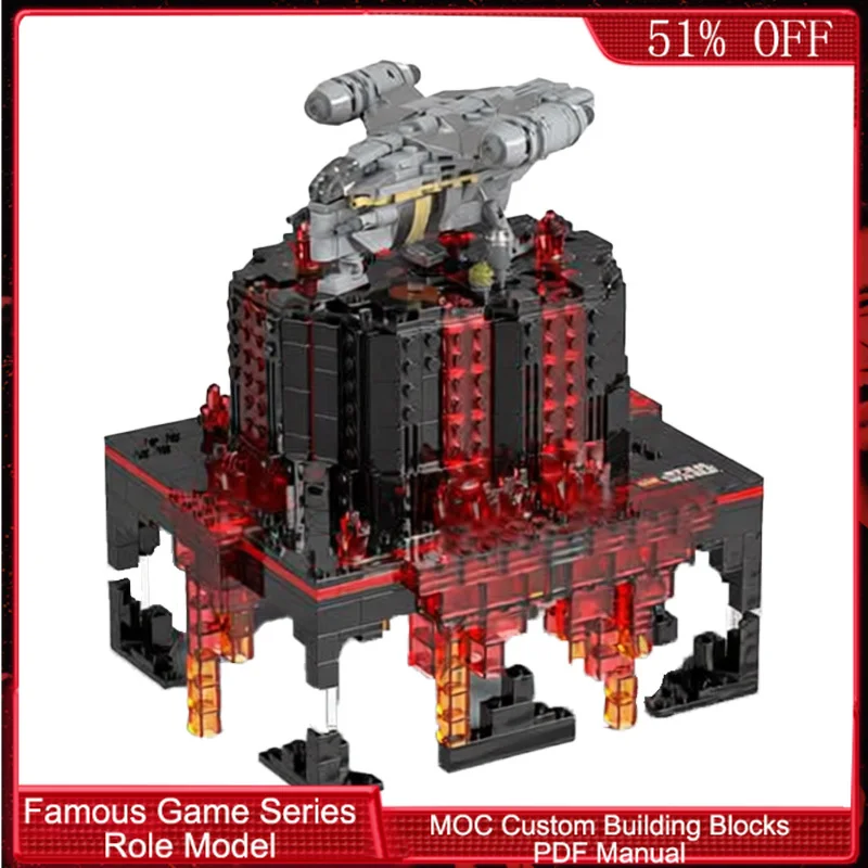 

Набор для сборки космического корабля (1167 деталей), концепт Мустафар, модульный конструктор MOC, популярная детская игрушка для мальчиков, подарок на Рождество