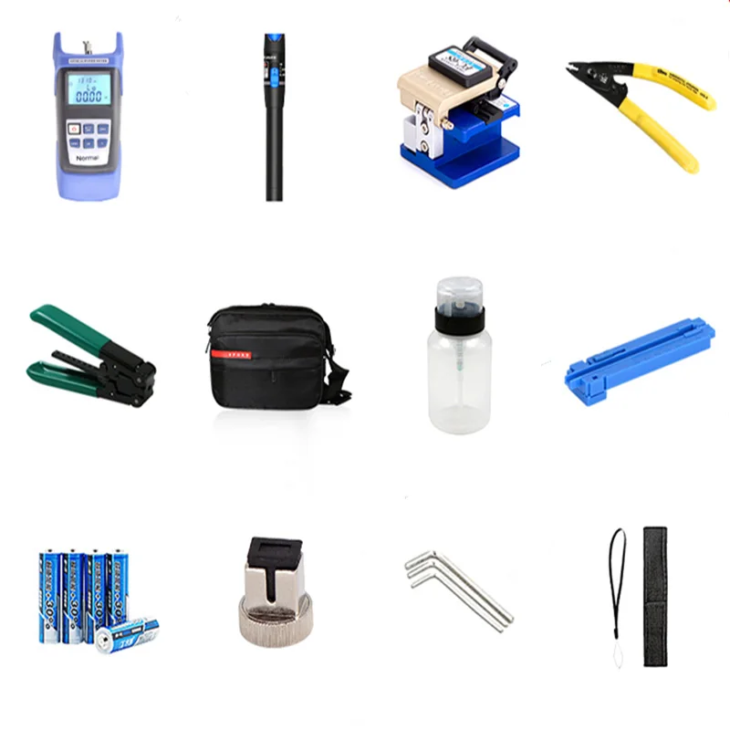 

Fiber Optic Tool Kit with Optical Power Meter FC-6S Cleaver Visual Fault Locator OPM VFL for FTTH FTTB FTTX Network