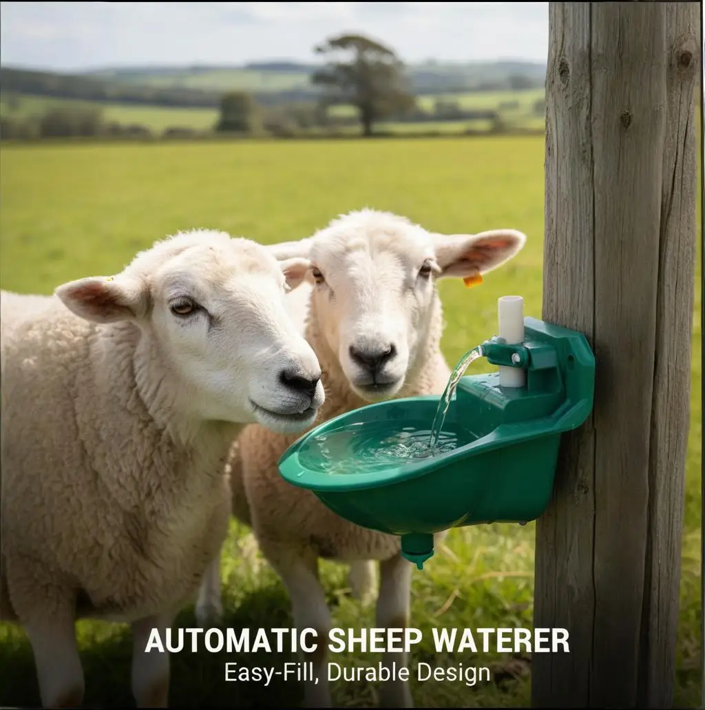 Bebedero para ganado, ovejas y cabras, fuente de agua de plástico de calidad de valor, suministros de alimentación para perros, ovejas y ganado, animales de granja