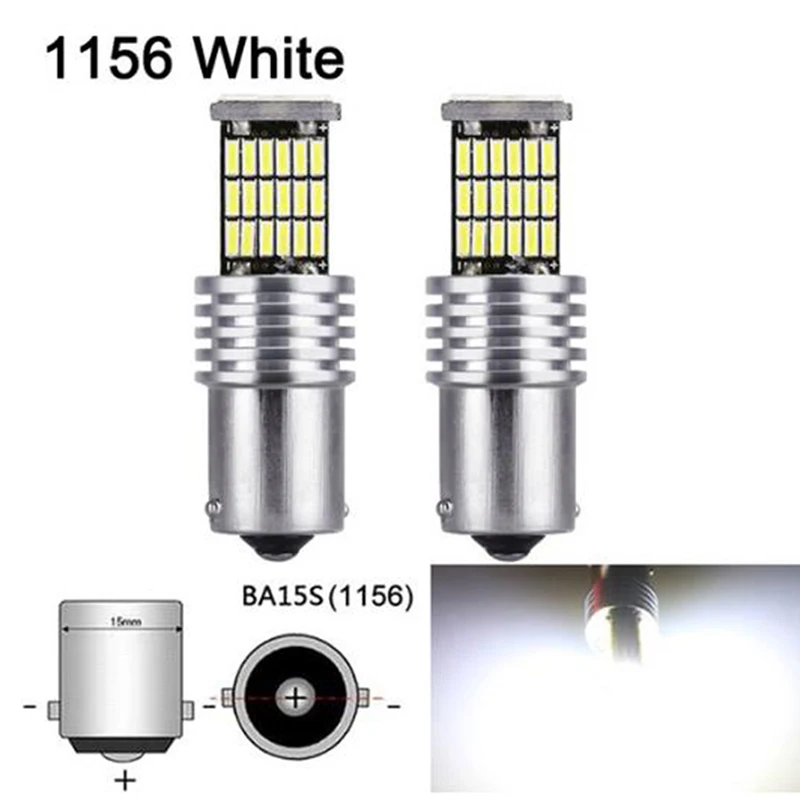 2pcs DC 12V P21W 1156 BA15S 45 PCS LED Car Lights Turn Signal Reverse Brake Light 4014 SMD Automobiles Signal Light