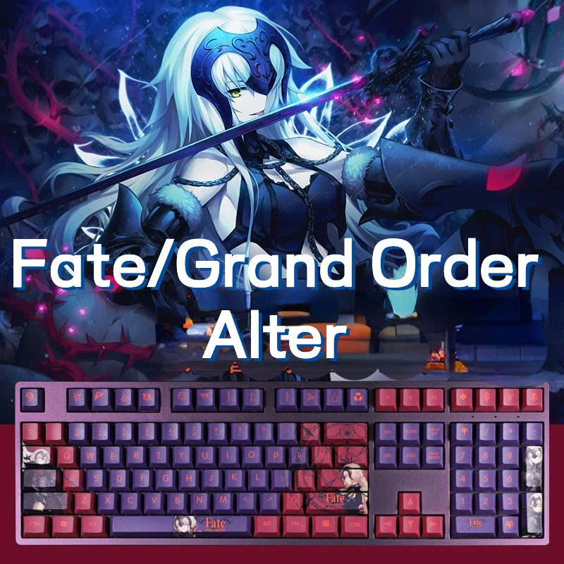 Fate/Grand Order Alter game keycap two-dimensional anime blackened PBT sublimation Cherry Profile108 key