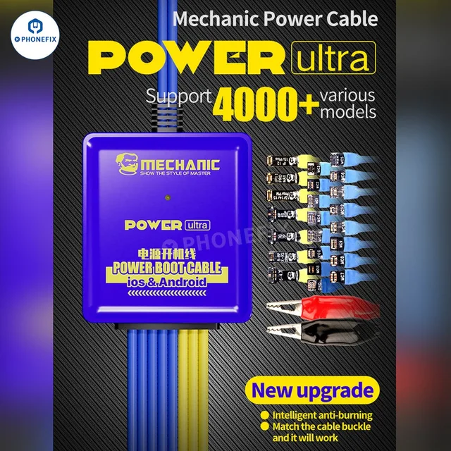 Kabel zasilający mechaniczny Power Ultra do iPhone 6G-15 Pro Max Samsung Xiaomi Android Aktywacja płyty głównej Test startowy Narzędzia naprawcze