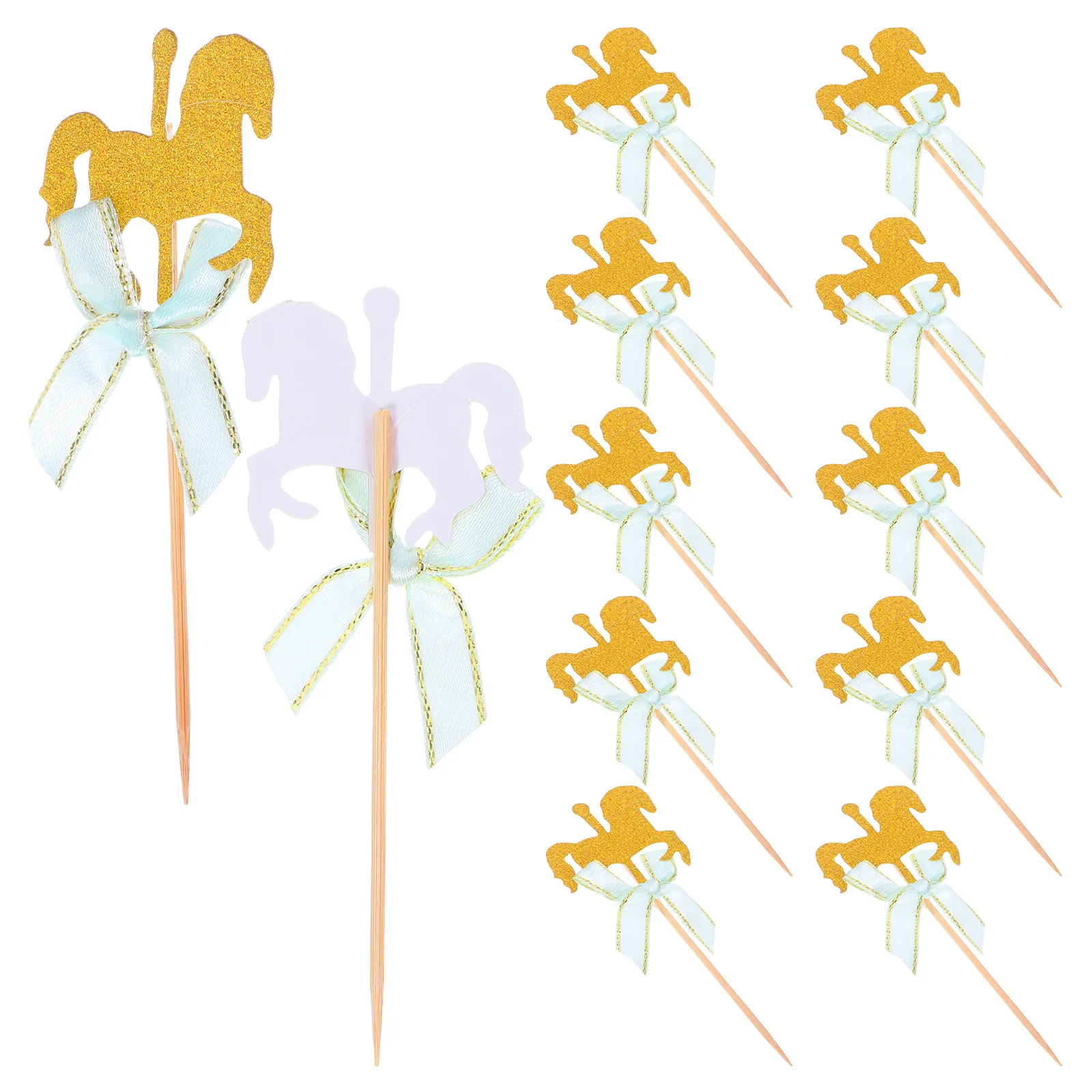 20 Stück blaue Schleife, Karussellform, Kuchendeckel, zarte Cupcake-Dessert-Geburtstagsparty-Dekoration, Kuchendeckel