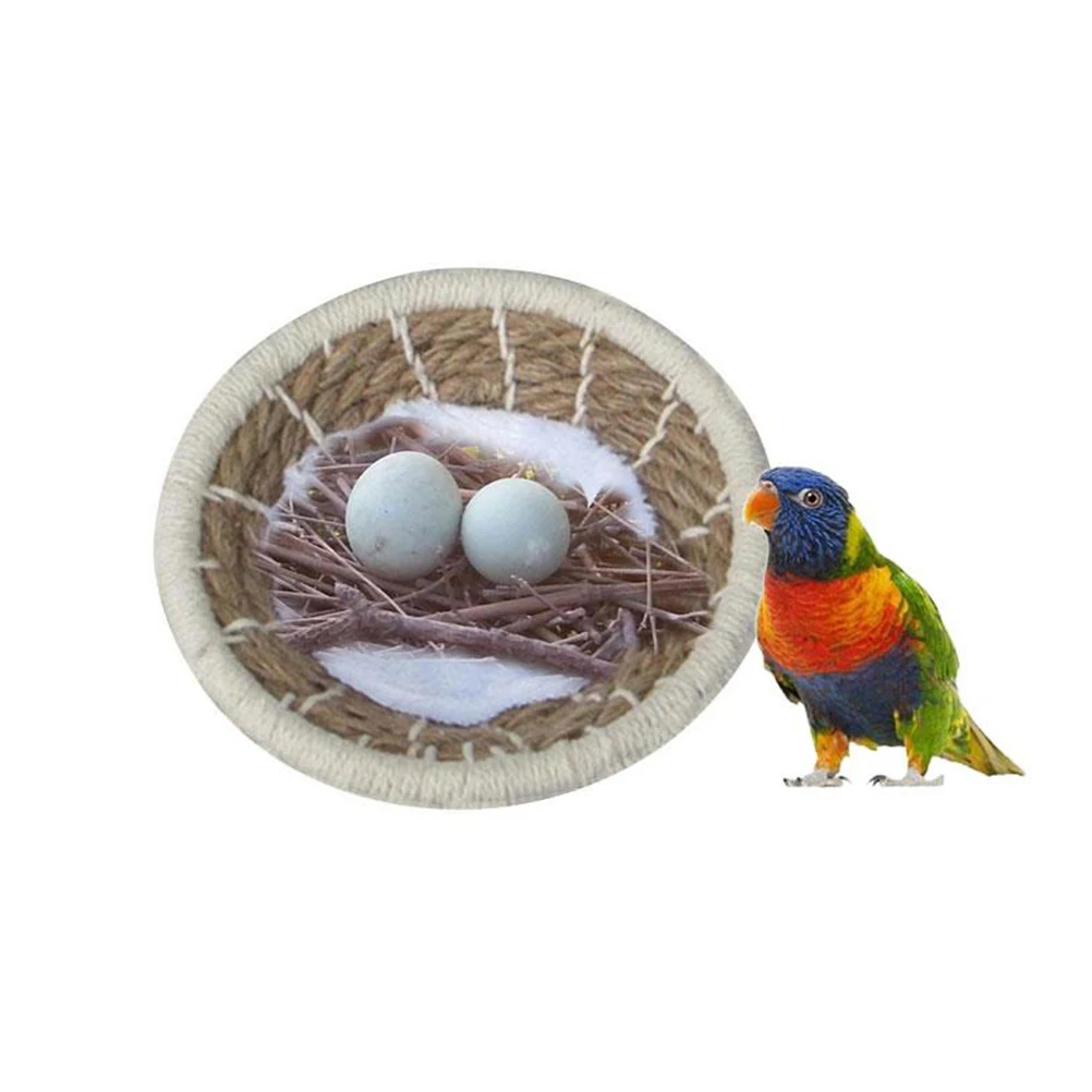 

Hand Woven Supplies House For Parrot Hanging Breeding Nest Stress Relief Breeding Nest Bird Cage Decor Bird Supplies
