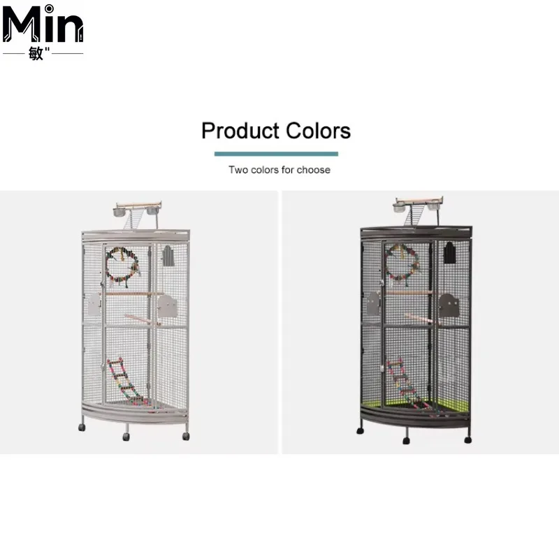 Large Stainless Steel Bird Cage with Wheels Big Space Extra Large Parrot Cage for Parrot Canary Budgie Ornamental Breeding