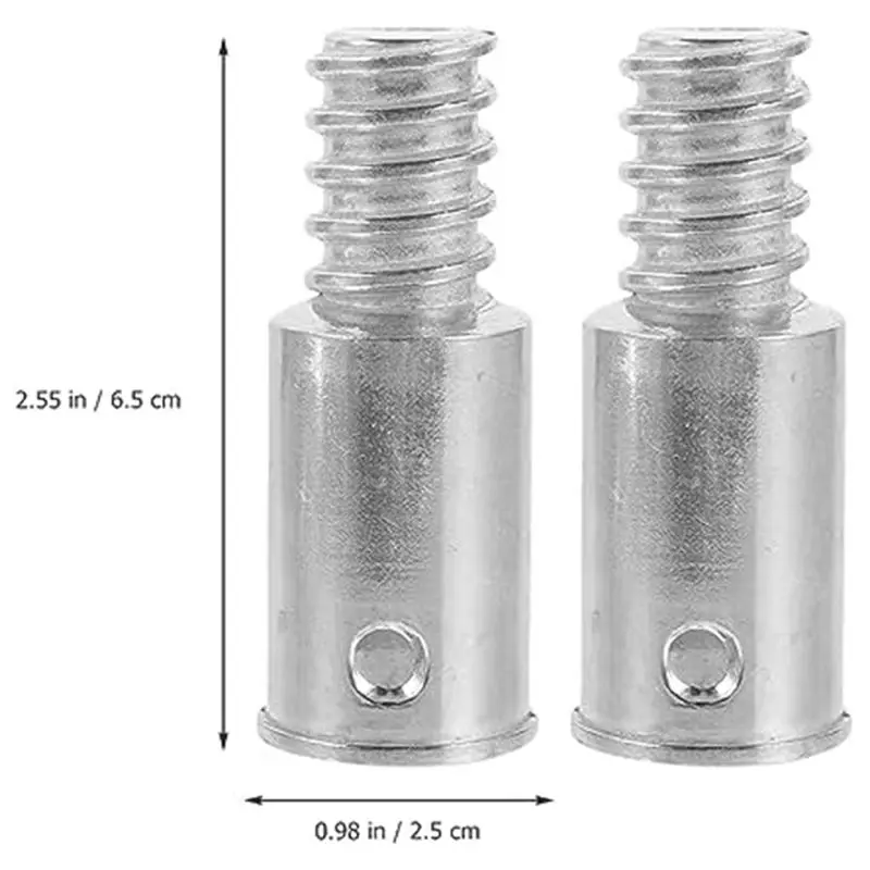 Kit de reparación de piezas de repuesto de punta roscada de 2 piezas, puntas de mango roscadas de aluminio para postes de madera o metal de 0,72 pulgadas-[Qahk]