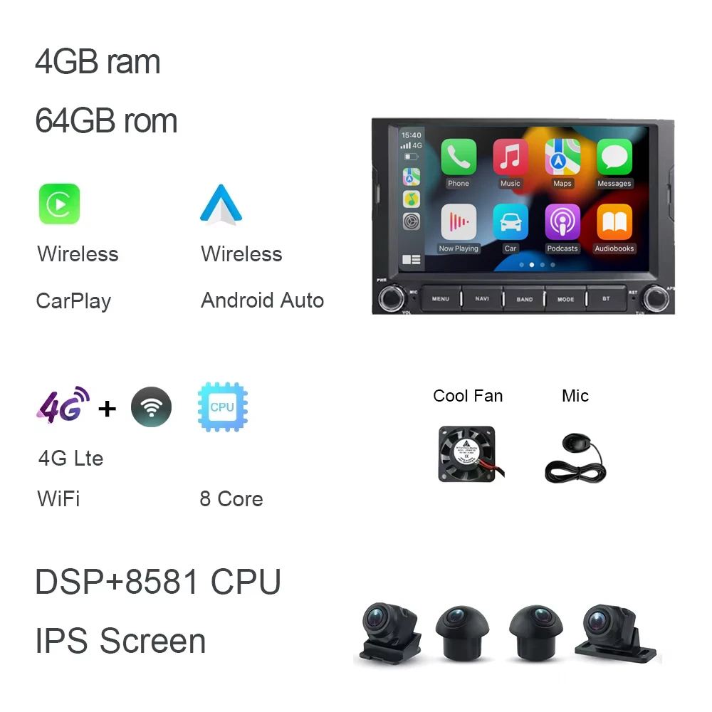 Carplay DSP Android 14.0 8G 256GB Auto Speler GPS autoradio autoradio Voor PEUGEOT 3008 5008 Partner CITROEN Berlingo 2010-2016
