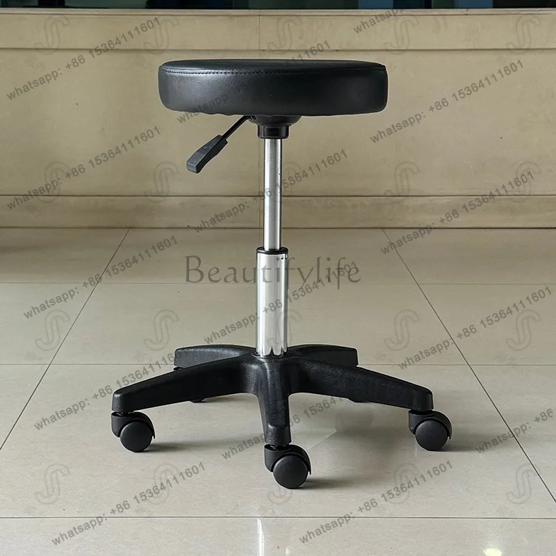 Factory Direct Sales Black Beauty Stool Swivel Chair Lifting Rotary Round Stool Special for Beauty Salons