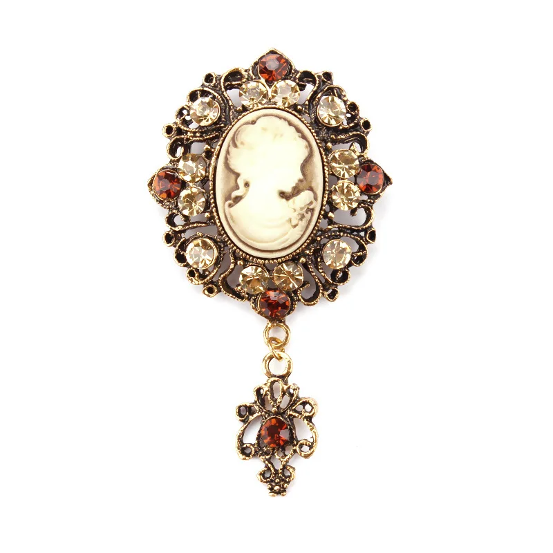 Elegant Style Vintage Victorian Queen\'s Cameo Antique Wedding Beauty Brooch Pin Clothing Hat Accesories Banquet Daily Jewelry