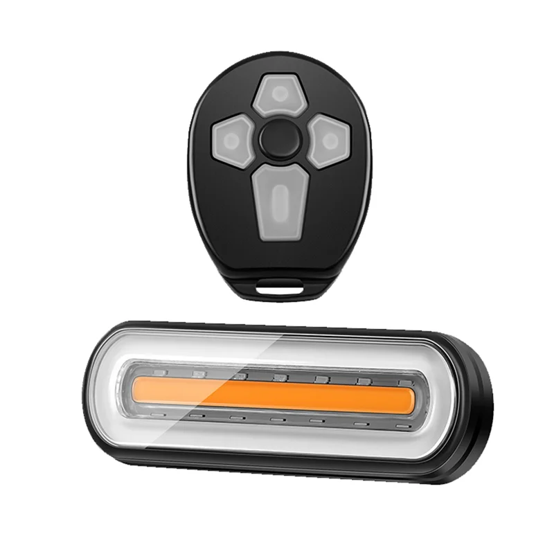 

HOES-Wireless Bicycle Alarm Rear Tail Light With Turn Signal Waterproof Remote Control USB Bike Brake Taillight