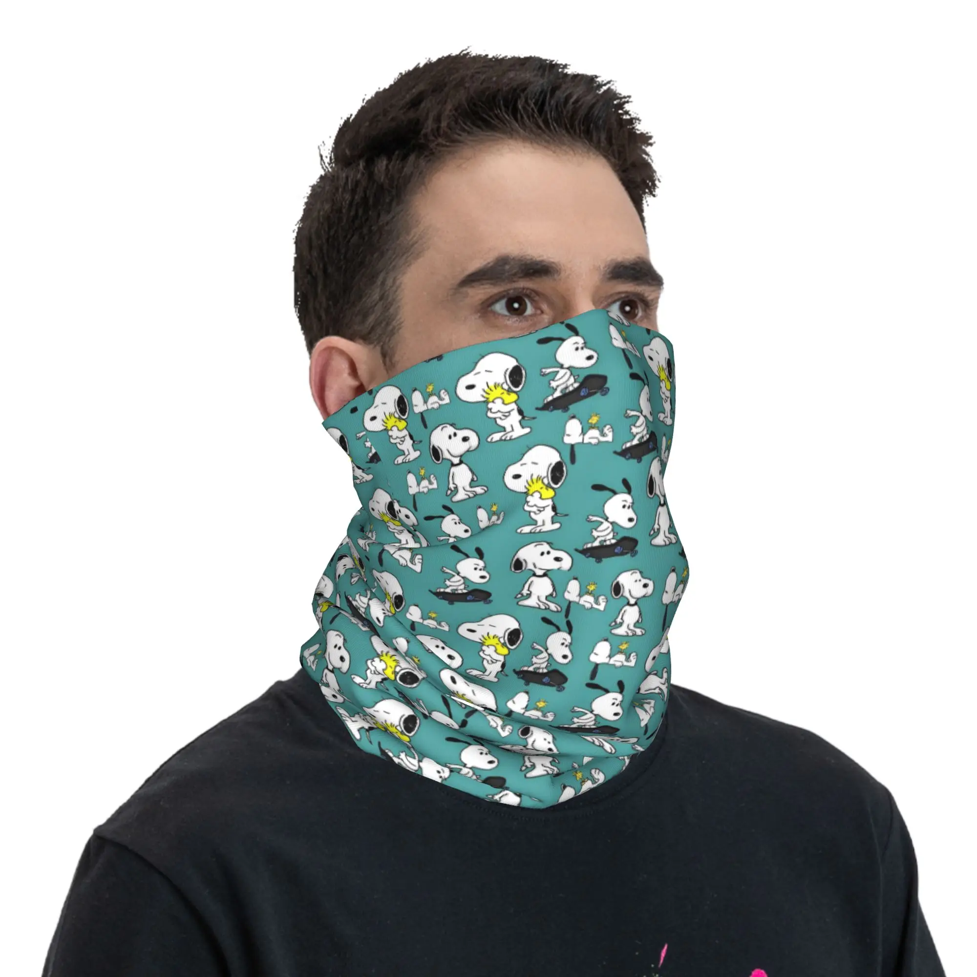 Custom S-Dog-Snoopies Role Neck Gaiter Women Men UV Protection Winter Classic Bandana Scarf for Ski image 5