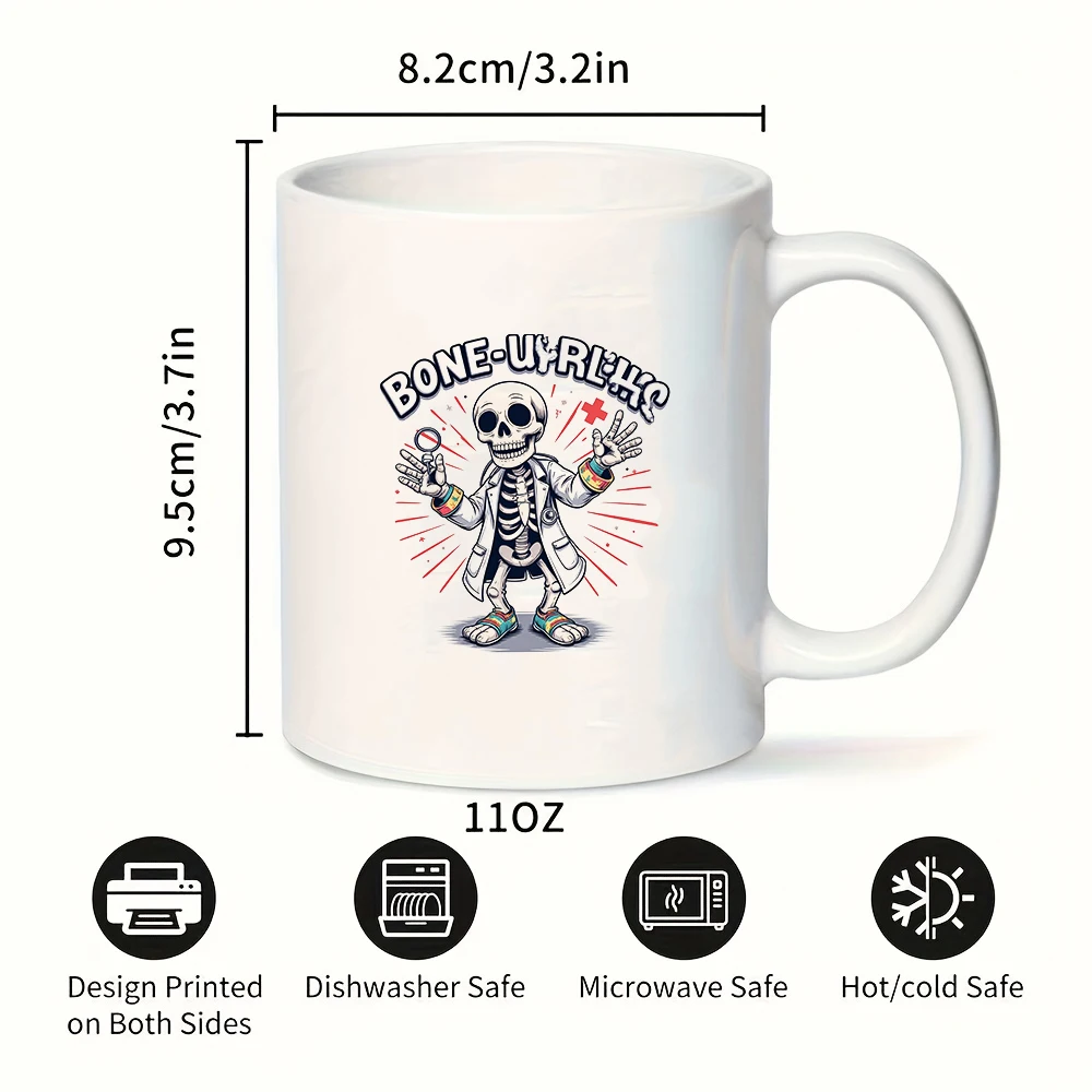 11oz skelet laboratoriumjas mok + leuk skeletpatroon + kinderkantoorbeker - kerstfamiliecadeau