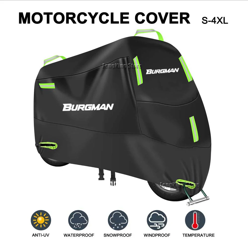 For SUZUKI Burgman 400 650 125 Motorcycle Cover UV Protective Dustproof Snowproof Outdoors Rain Motorcycle Waterproof Cover