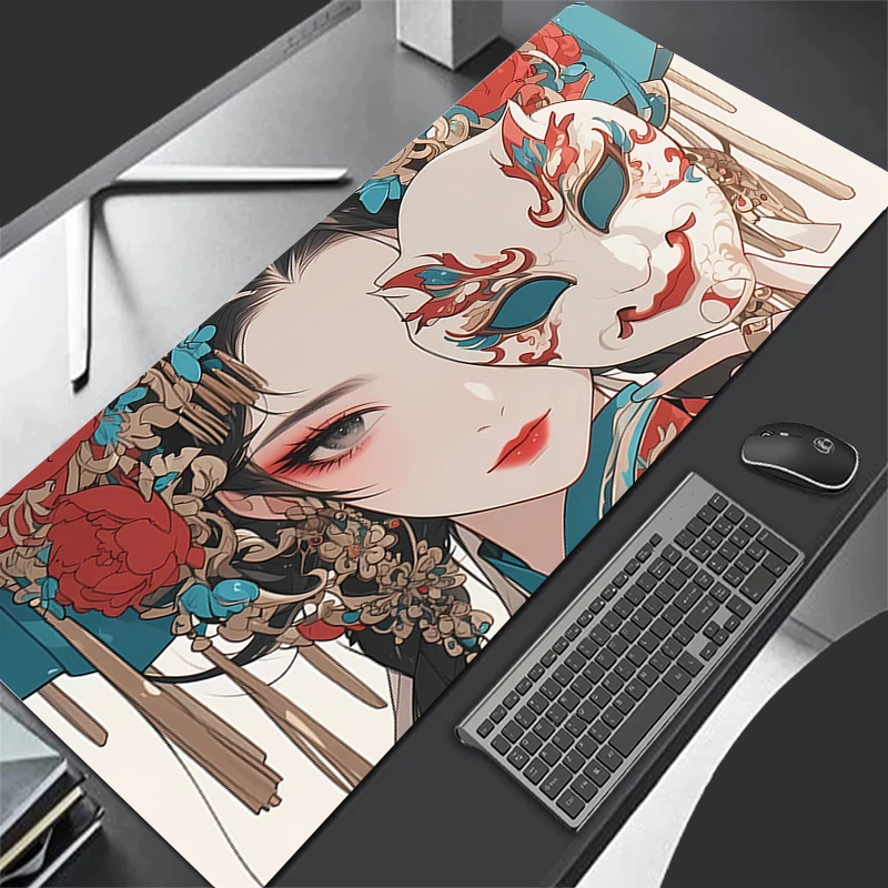 Tamanho grande mousepad diabo oni máscara mouse pad acessórios de jogos computador portátil velocidade mini pc gamer teclado tapete de mesa mousepads