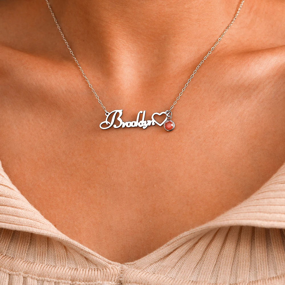 

Customized Name Necklace Premium Romantic Delicate Peach Heart Monogram Ladies Jewelry Valentine's Day Anniversary Gift