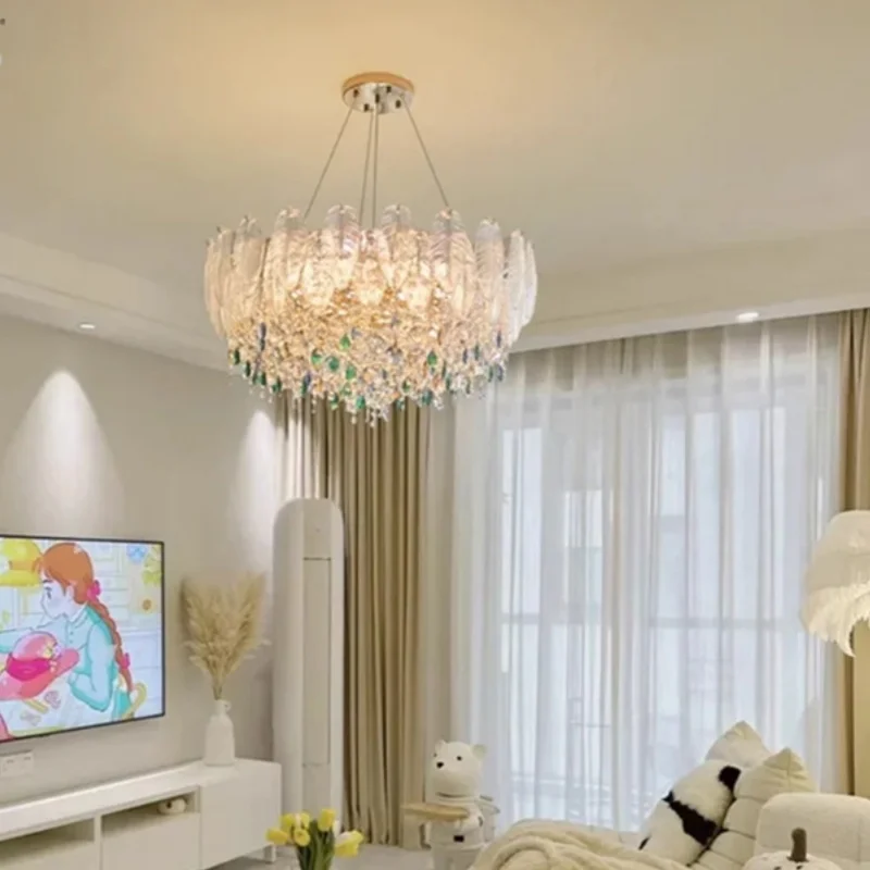 Luxury Crystal LED Chandelier - Round Ceiling Light for Bedroom, Living Room, Dining Room | Italian Modern Design