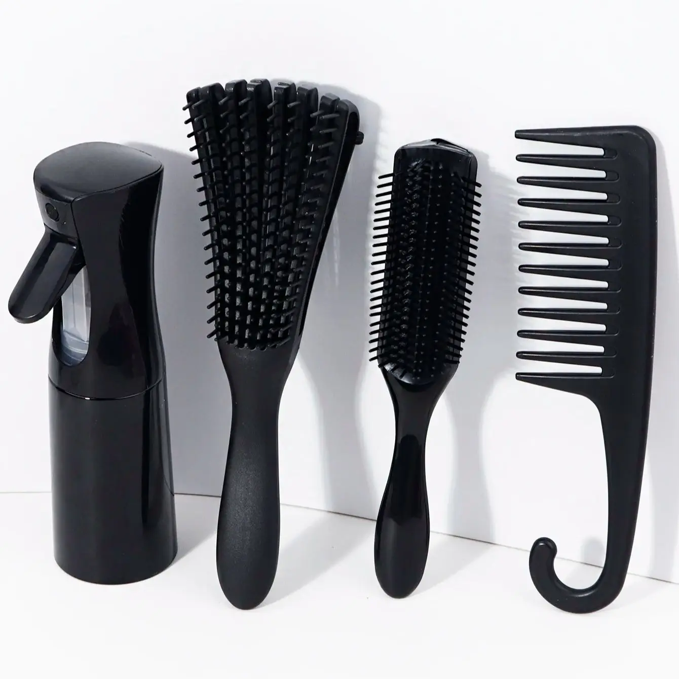 

4pcs/set, Hair spray bottle, massage comb, bristle brush, wide toothed comb, exfoliating massage, special for real hair wigs