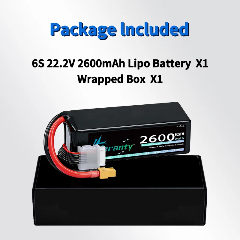 Batería Lipo 6S 22.2V 2600mAh Teranty XT60 para Dron FPV - imagen 4