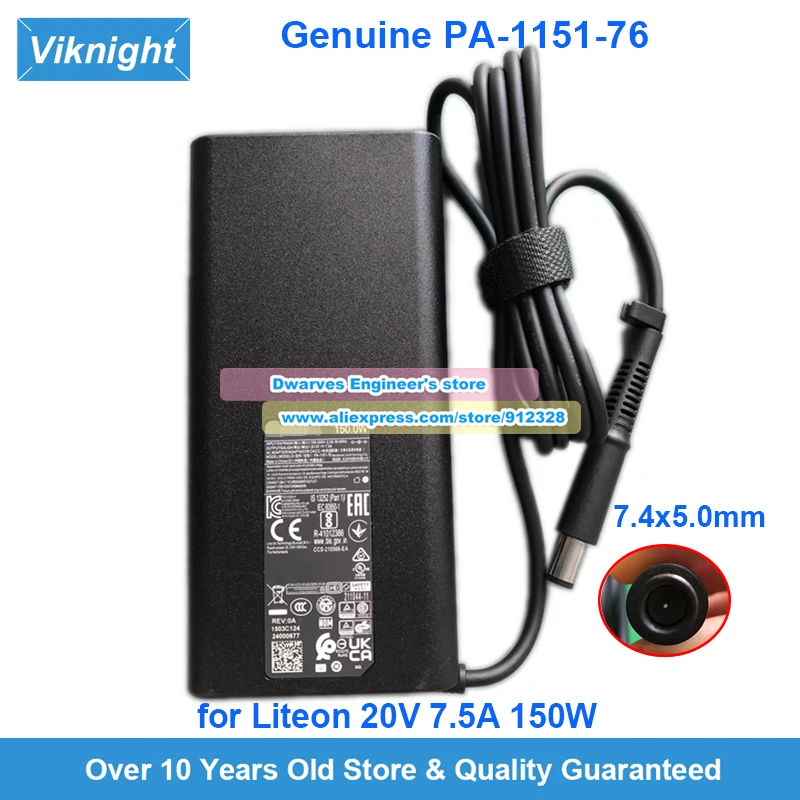 Оригинальный адаптер переменного тока PA-1151-76 20 В 7,5 А 150 Вт Liteon для Clevo NP50PNK GIGABYTE G5 KF Hasee THUNDEROBOT MSI, блок питания для ноутбука