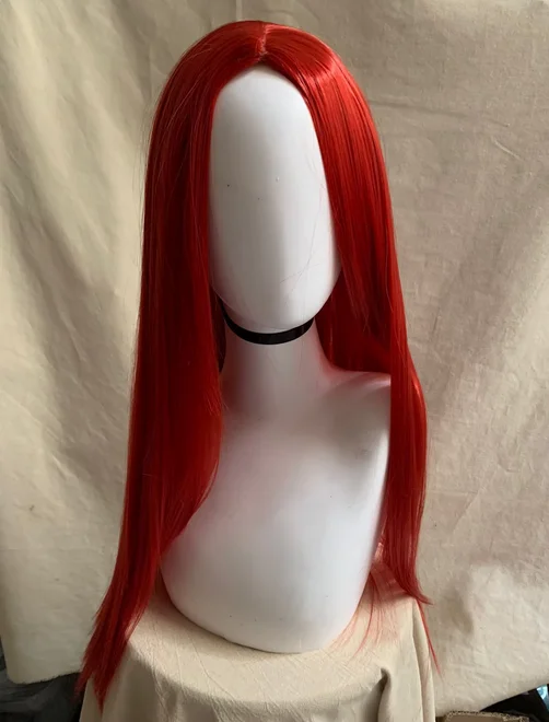 Halloween Horror Night Anime Wig Sally Cosplay Wigs Red Medium Long Straight Hair For Female