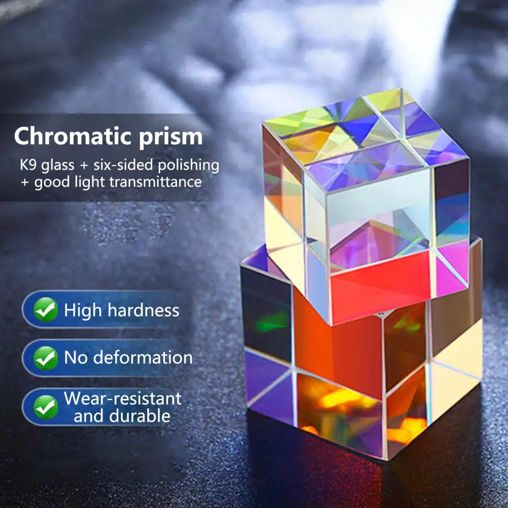 Cube Light Prism  Attractive Color Combination Prism Rainbow Maker Kids Toy  Wear-resistant Optical Prism