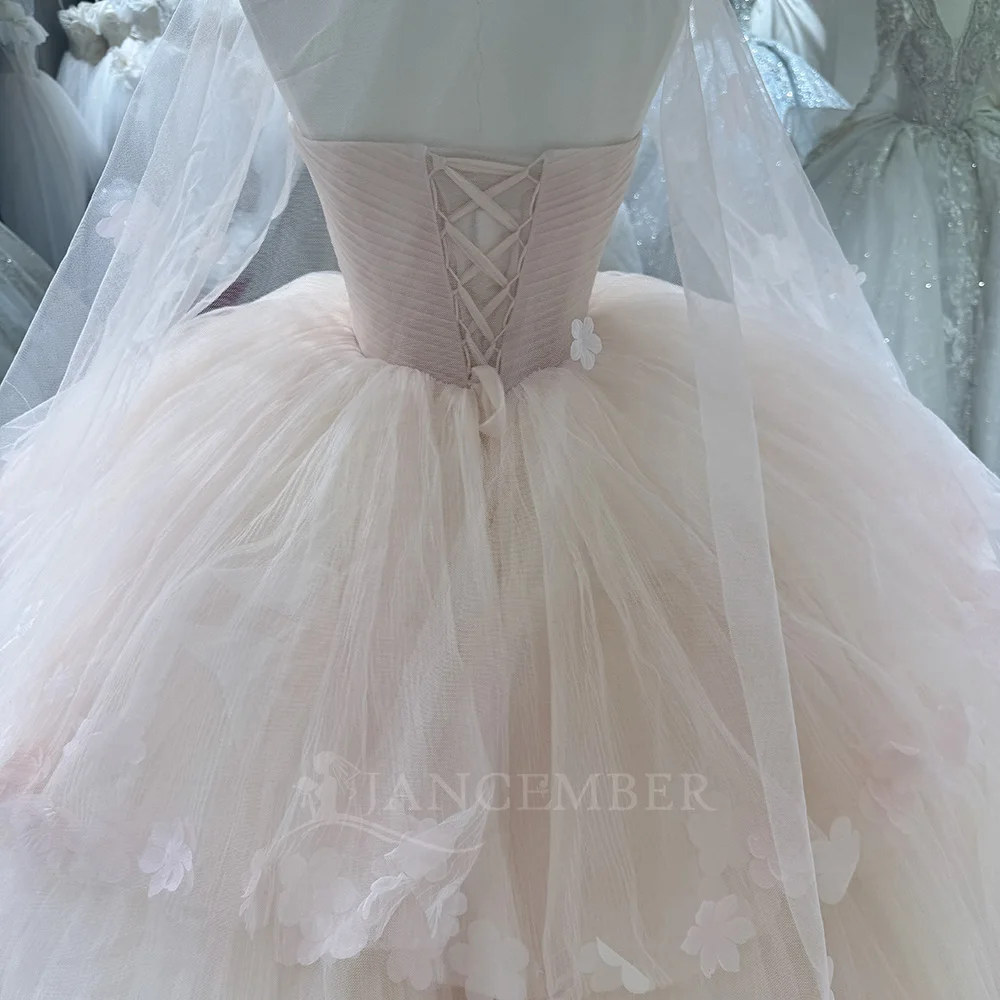 فساتين زفاف متدرجة مخصصة على الموضة بدون أكمام مزينة بالدانتيل زي العرائس برباط من الخلف رداء فيستدو دي نوفيا #6