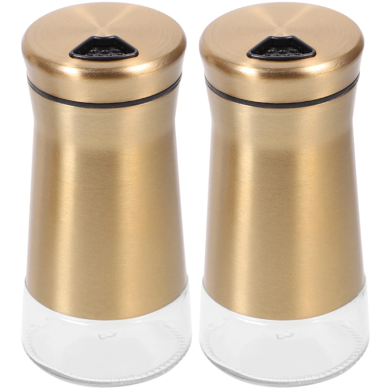 2 Pcs Stainless Steel Seasoning Bottle Salt Shakers for Kitchen Gadget Pepper Castor and Holder Travel