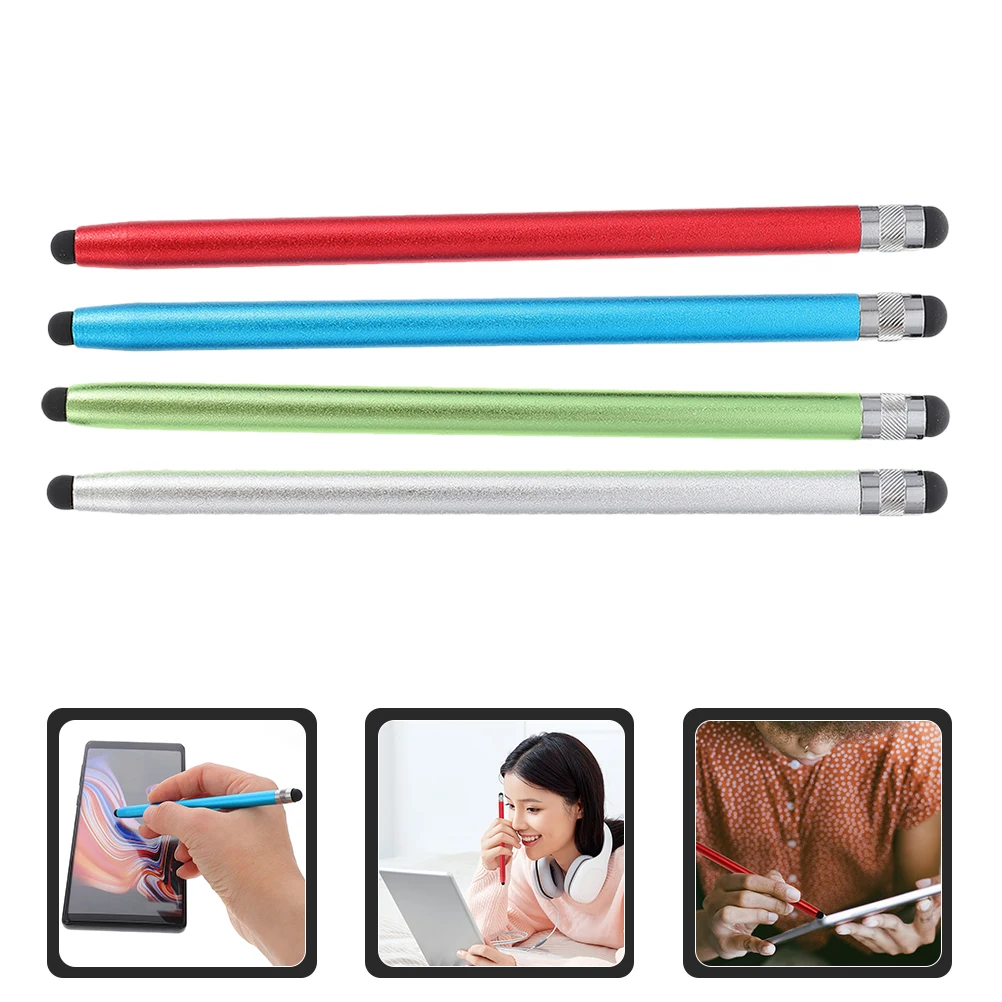 

4 Pcs Touchscreen Pen Stylus Capacitive Drawing Multifunction Tablet Screen Phone Accessory Double Rubber Head Magnesium
