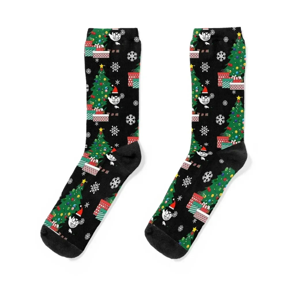 

Boris Badenov Around The Christmas Tree Socks New year's custom designer brand Ladies Socks Men's