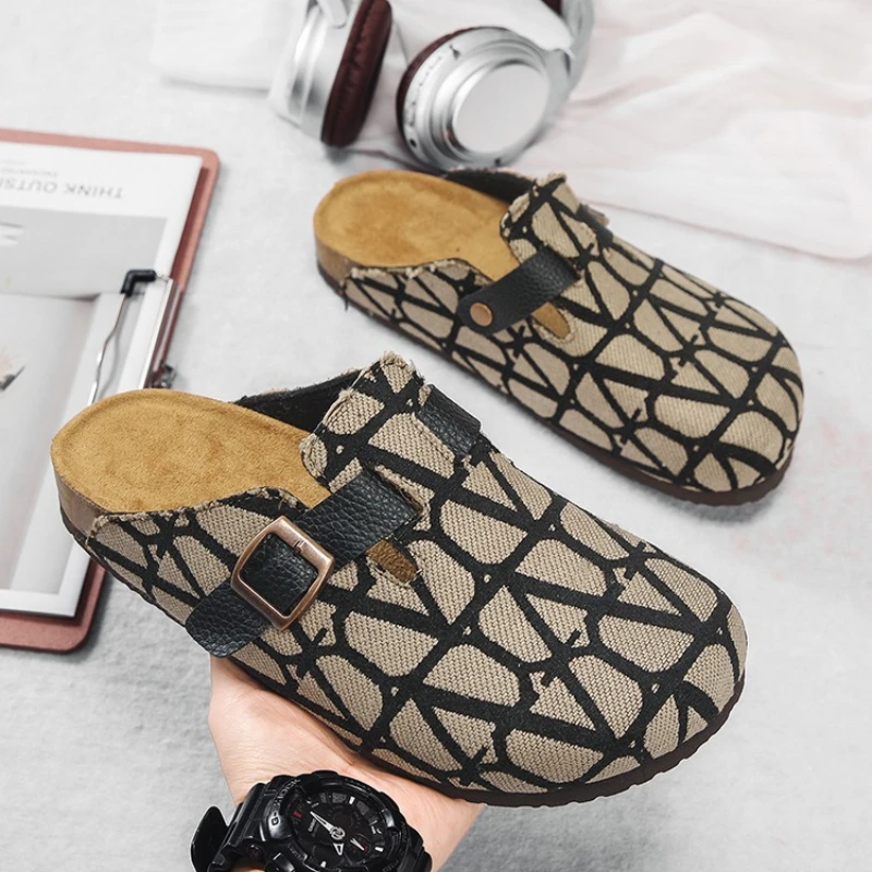Women Slippers Platform Sandals Chessboard Design Slides Outdoor Comfortable Couple Slippers Casual Indoor Shoes Plus Size 36-45