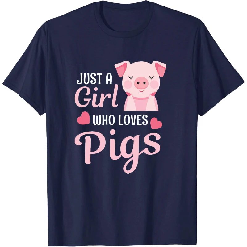 Girl T-Shirt Girl Gift Pigs Farm Farming Animal Farmer Pigs Lover Gifts T-Shirt Pig Funny Cute Piggy Birthday Graphic T Shirts