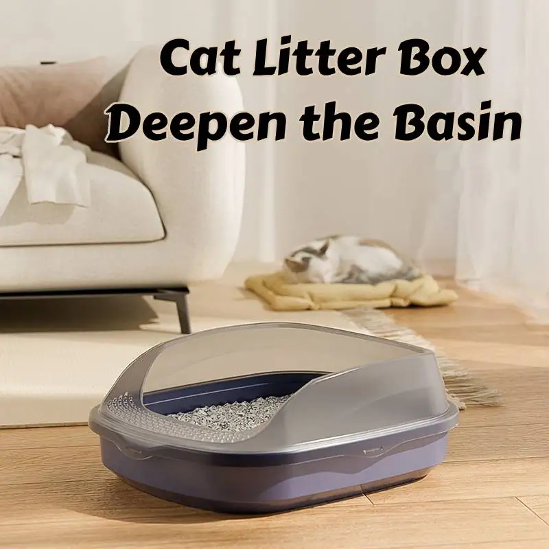 Open Top Cat Litter Box Durable Cat Sand Box Detachable with High Side Kitten Potty Toilet for Indoor Cats Small Pets Rabbit