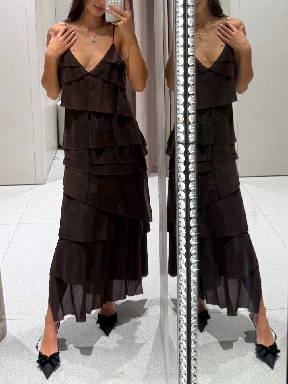 

Retro Chic Ruffled Suspender Skirt Women's Multi-layer Suspender Skirt Summer Fashion Elegant Beach Holiday Date Dress