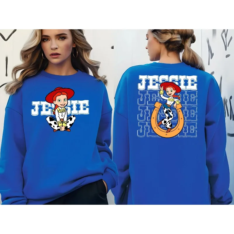 ديزني جيسي قصة لعبة قمصان بيكسار كاوبوي جيسي نمط تي شيرت النمط الغربي ديزني لاند عطلة القمم شخصيات كرتونية لطيف