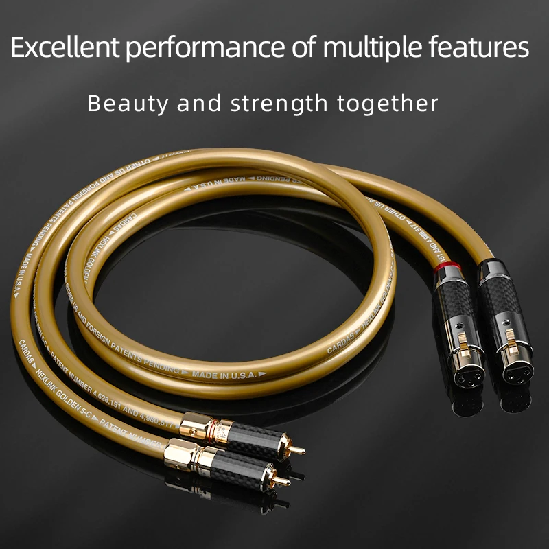 One Pair 2RCA to 2XLR Cord High Purity OFC Core Male to XLR Female 3Pin Plug for Microphone Speaker Systems Sound Card