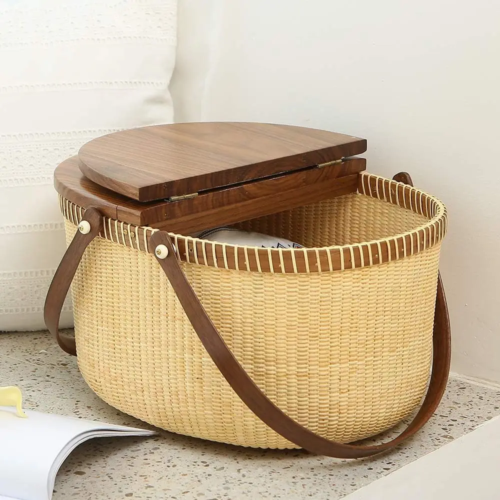 Picnic Basket Shopping Storage Two Swing Handles