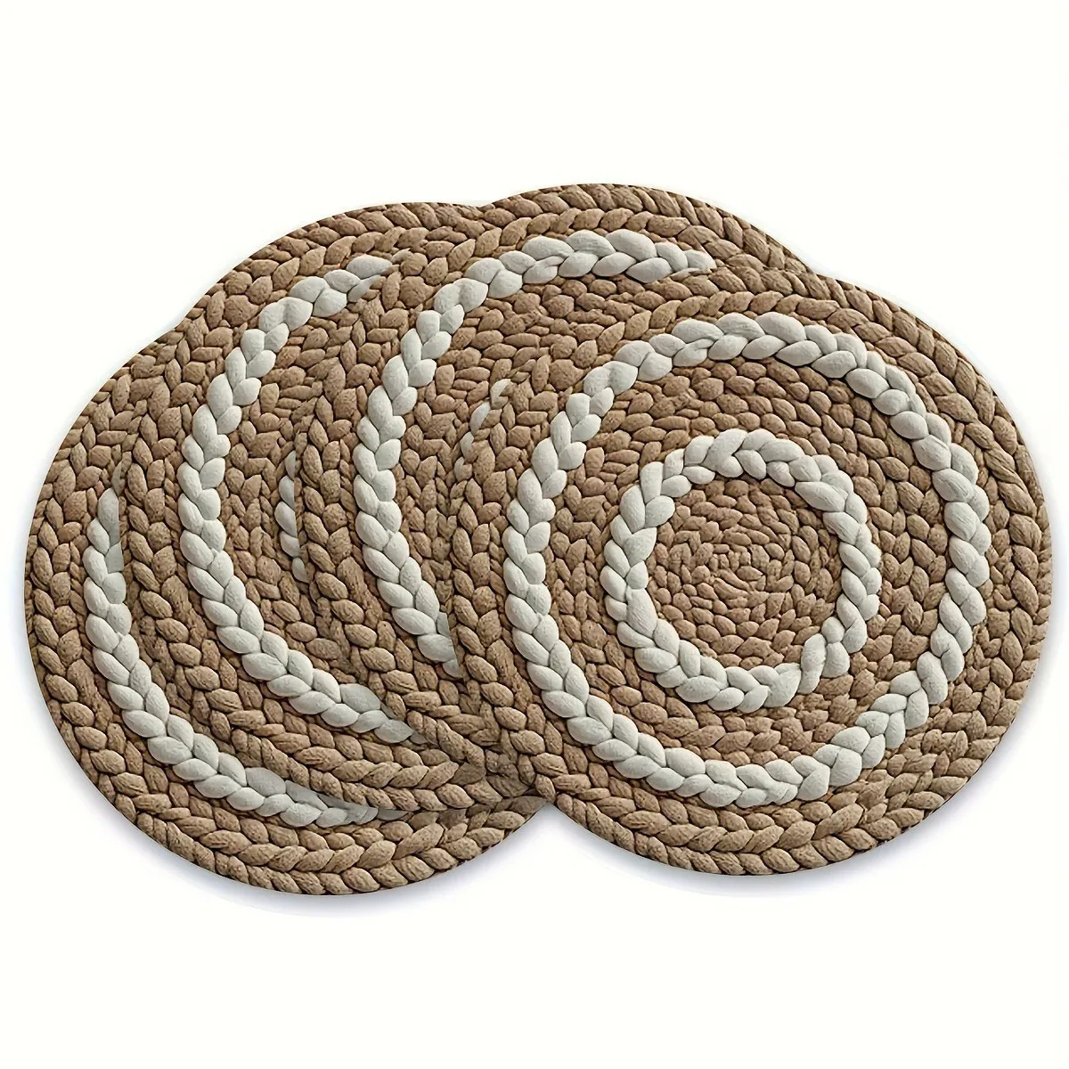 Bohemian Style Non-Slip Round Linen Placemat 2D Printed Kitchen Dining Table Mat for Parties Christmas Amiodarone Hydrochloride view 4