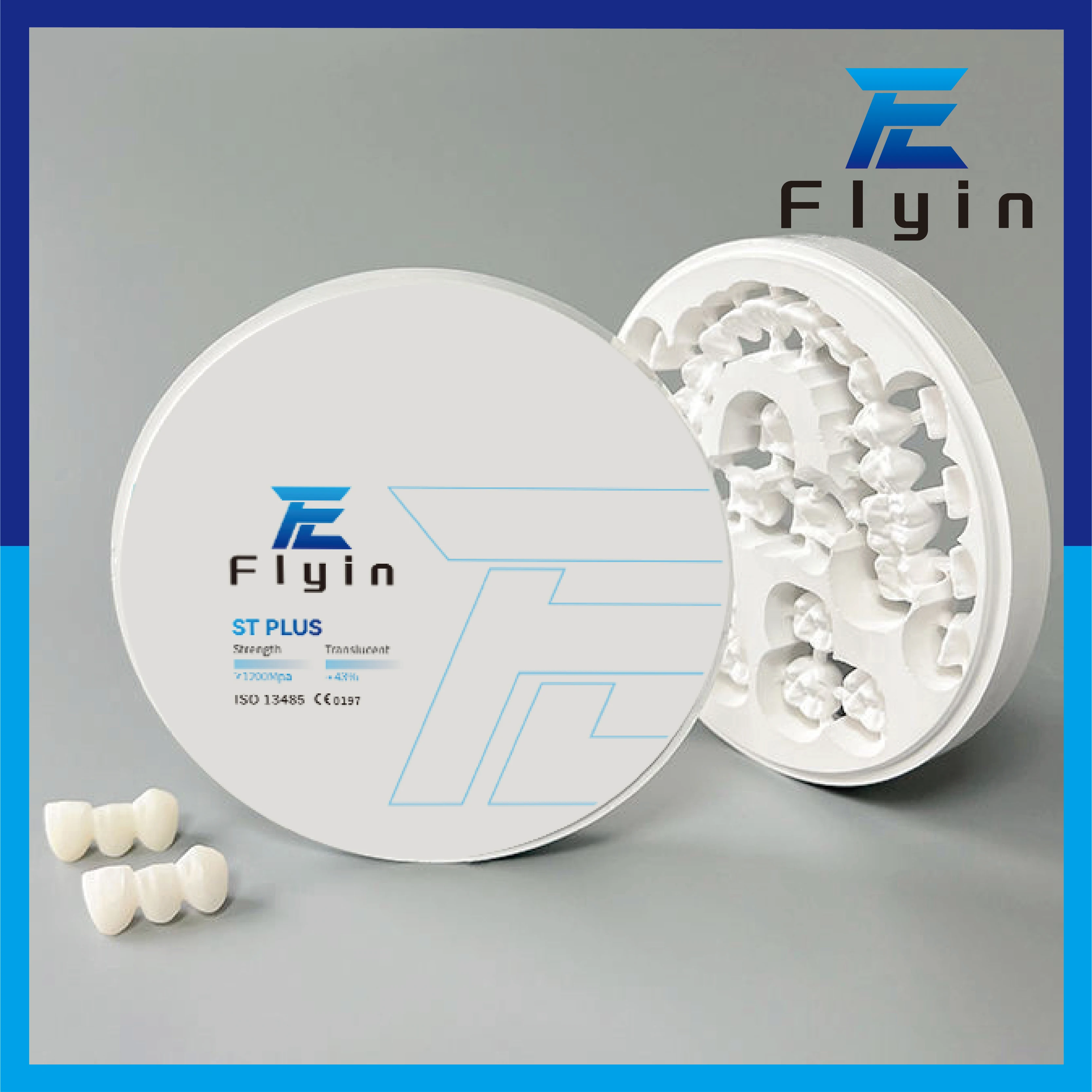 FLYIN-ST PLUS de Zirconia Dental, bloque de circonita supertranslúcida, Cad/Cam, color blanco