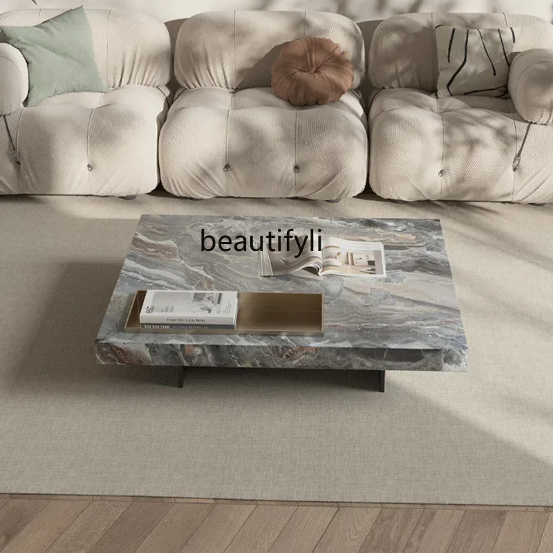 

Great discounts Italian marble suspended coffee table light luxury modern simple living room household square