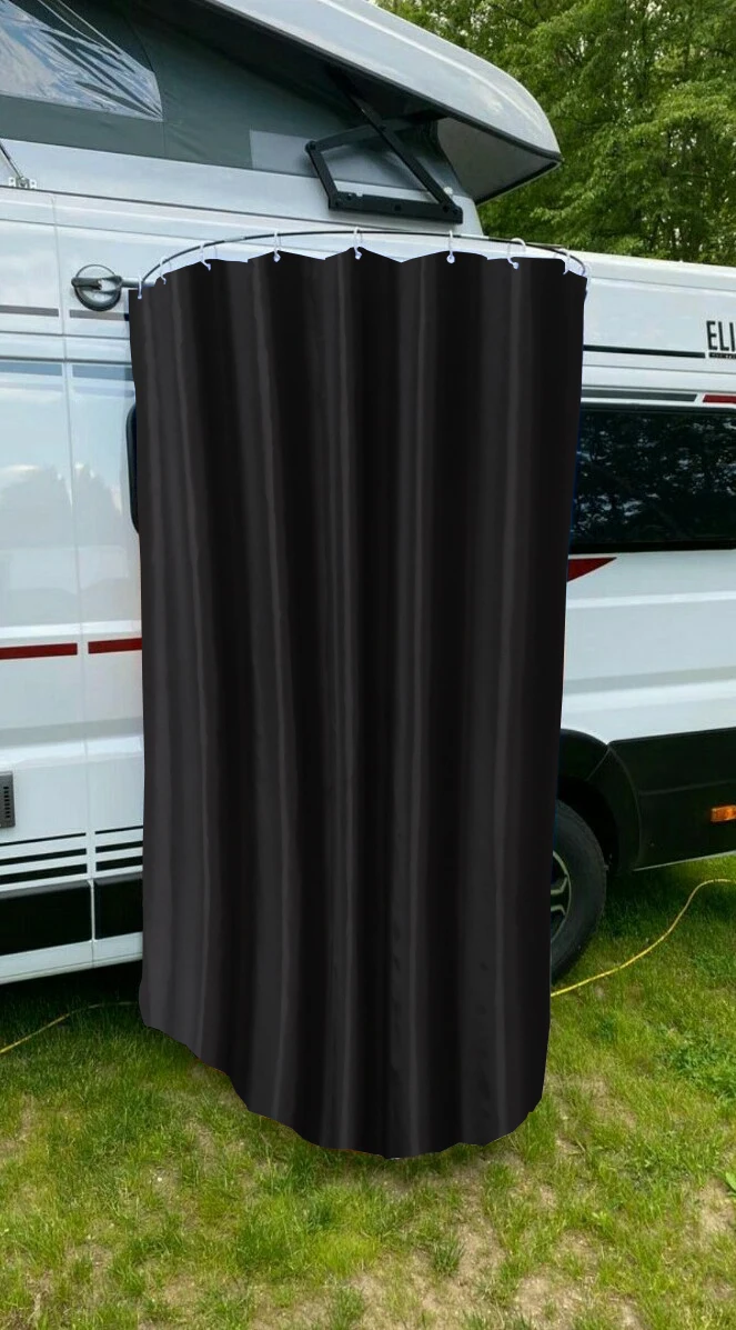 

For Caravan Camper RV Outdoor Shower Privacy Curtain Set Suction Cups & Pole Shower Room Accessories 1 Kit