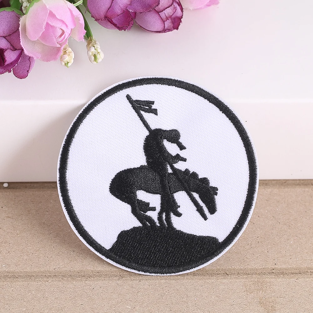 

5PC knight Patches Personalised Black and White Embroidery Apparel Sewing Supplies Backpack Versatile Casual Clothes Accessories